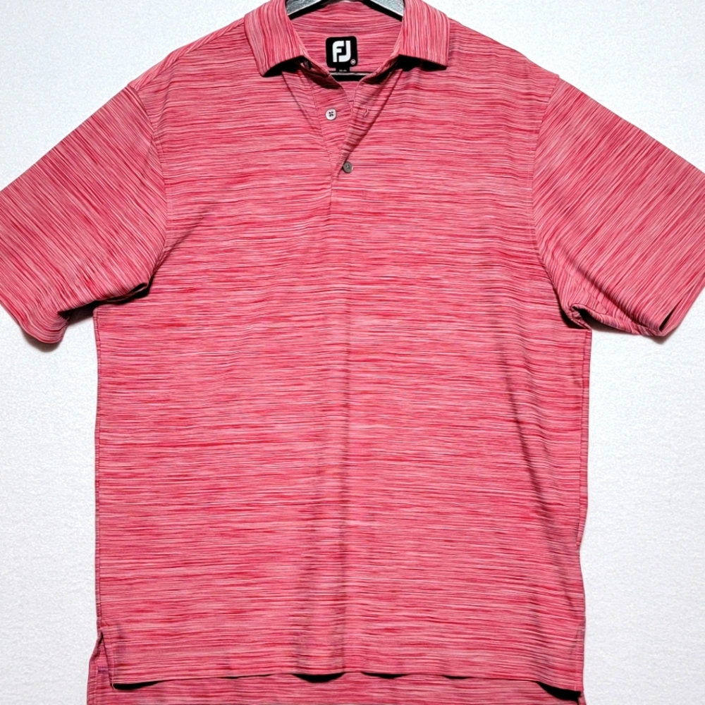 FootJoy Mens Red Lisle Space Dye Performance Polo Shirt Sz‎ M . #602